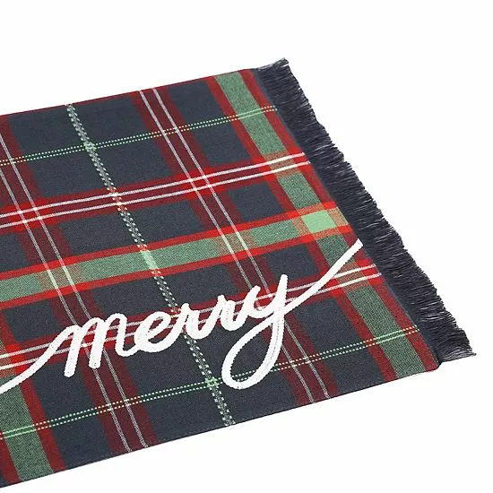 St. Nicholas Square® Merry Embroidered Plaid Placemat 2 St. Nicholas Square® Merry Embroidered Plaid Placemat - Image 2
