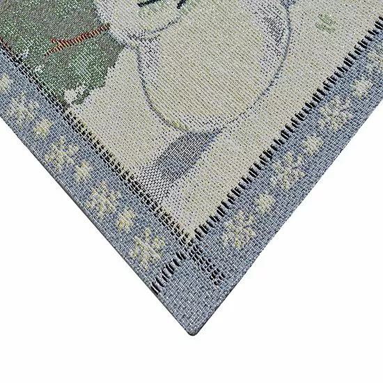 St. Nicholas Square® Cozy Snowman Tapestry Table Runner - 36" 2 St. Nicholas Square® Cozy Snowman Tapestry Table Runner - 36" - Image 2