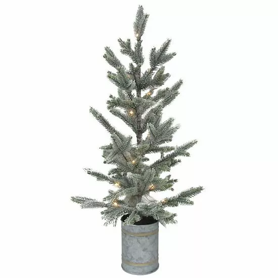 St. Nicholas Square® LED Artificial Flocked Tree Floor Decor 2 St. Nicholas Square® LED Artificial Flocked Tree Floor Decor - Image 2