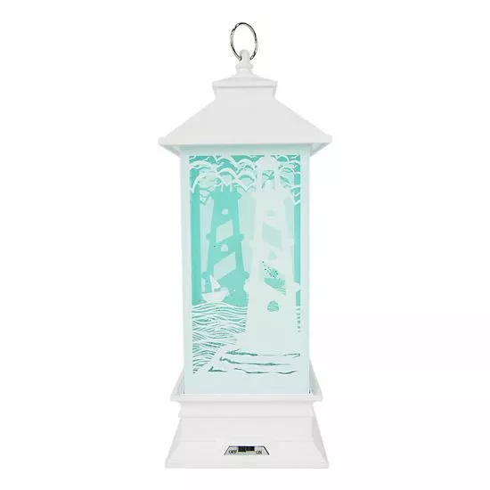 St. Nicholas Square® Lighthouse Lantern Shimmer LED Spinning Water Table Decor 3 St. Nicholas Square® Lighthouse Lantern Shimmer LED Spinning Water Table Decor - Image 3