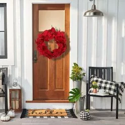 St. Nicholas Square® Artificial Red Poinsettia Wreath -St. Nicholas Square Sales unnamed file 1237