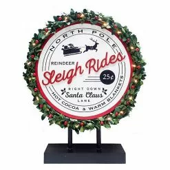 St. Nicholas Square® LED Enamel Metal Sleigh Ride Table Decor