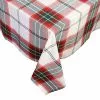 St. Nicholas Square® White Farmhouse Plaid Tablecloth
