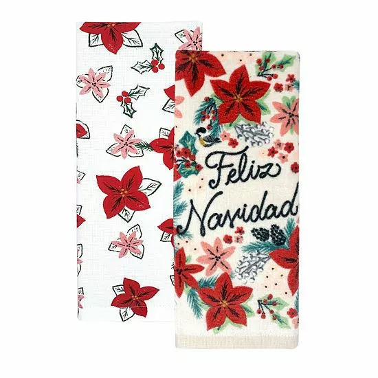St. Nicholas Square® Feliz Navidad Kitchen Towel 2-pk. 1 St. Nicholas Square® Feliz Navidad Kitchen Towel 2-pk.