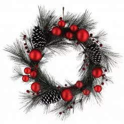 St. Nicholas Square® Artificial Flocked Pinecone Pine Needle Ornament Wreath