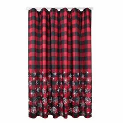 St. Nicholas Square Buffalo Check Snowflake Shower Curtain