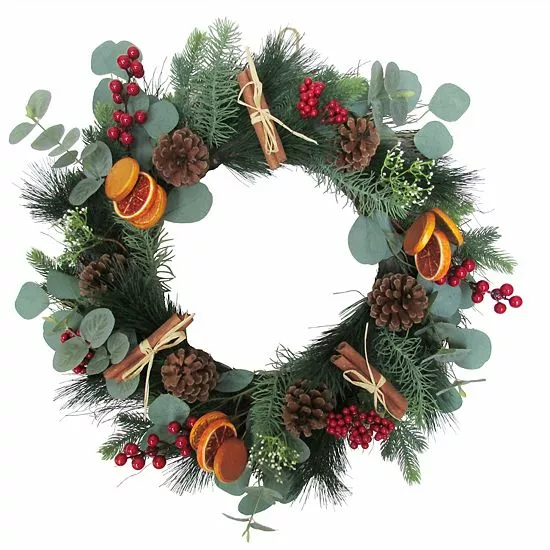 St. Nicholas Square® Artificial Orange Slice Eucalyptus Wreath 1 St. Nicholas Square® Artificial Orange Slice Eucalyptus Wreath