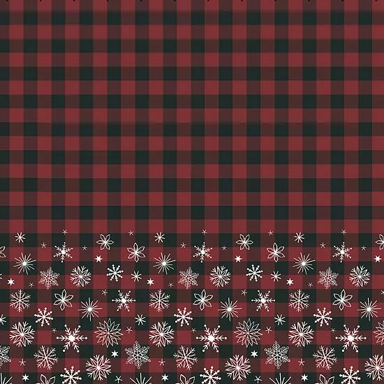 St. Nicholas Square Buffalo Check Snowflake Shower Curtain 4 St. Nicholas Square Buffalo Check Snowflake Shower Curtain - Image 4