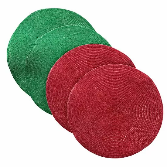 St. Nicholas Square® Red & Green Round Placemat 4-pk. 1 St. Nicholas Square® Red & Green Round Placemat 4-pk.