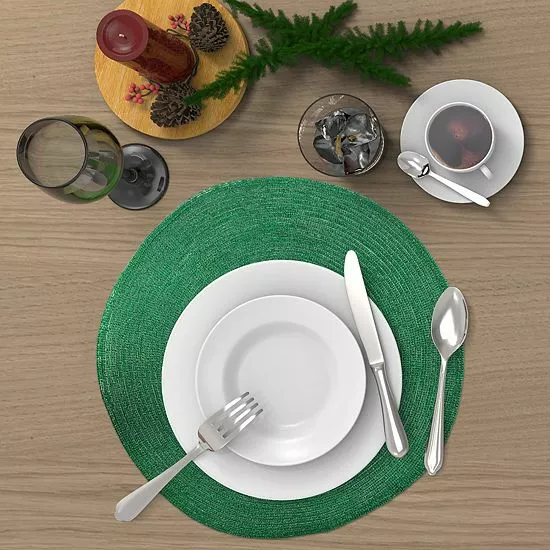 St. Nicholas Square® Red & Green Round Placemat 4-pk. 2 St. Nicholas Square® Red & Green Round Placemat 4-pk. - Image 2