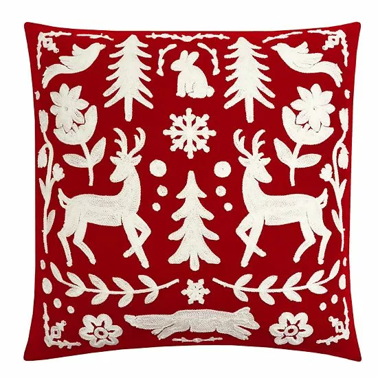 St. Nicholas Square® Folklore Deer Throw Pillow 1 St. Nicholas Square® Folklore Deer Throw Pillow