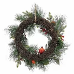 St. Nicholas Square® Pre-Lit Artificial Pomegranate Wreath -St. Nicholas Square Sales unnamed file 1736