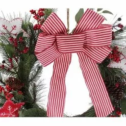 St. Nicholas Square® Embroidered Stars Artificial Pine Holly Wreath -St. Nicholas Square Sales unnamed file 1778