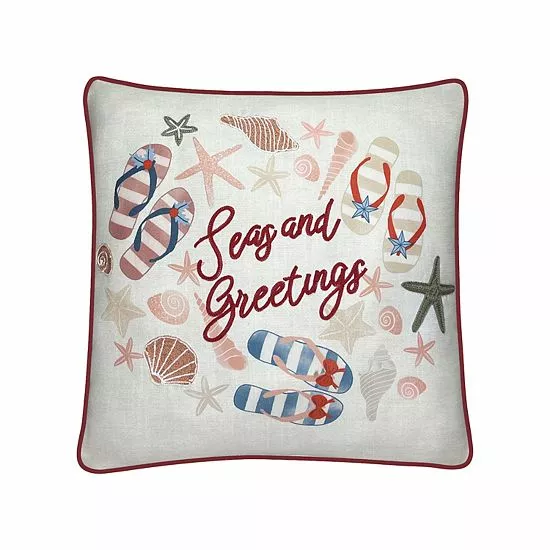St. Nicholas Square® Seas & Greetings Throw Pillow 1 St. Nicholas Square® Seas & Greetings Throw Pillow