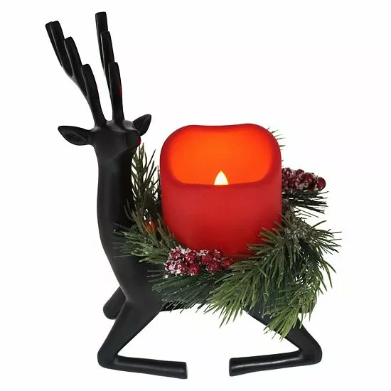 St. Nicholas Square® Kneeling Deer LED Candle Holder 1 St. Nicholas Square® Kneeling Deer LED Candle Holder