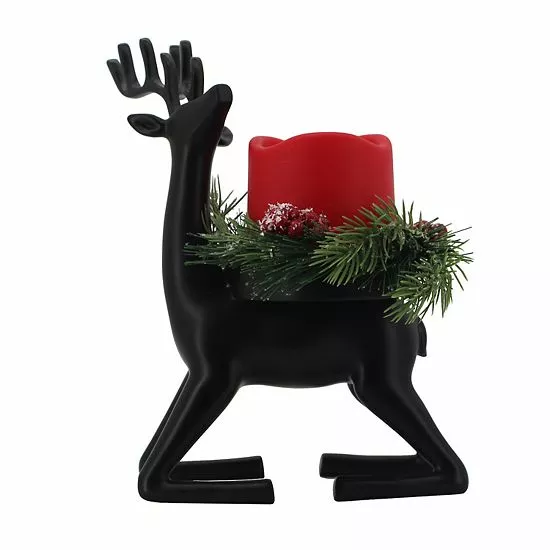 St. Nicholas Square® Kneeling Deer LED Candle Holder 2 St. Nicholas Square® Kneeling Deer LED Candle Holder - Image 2