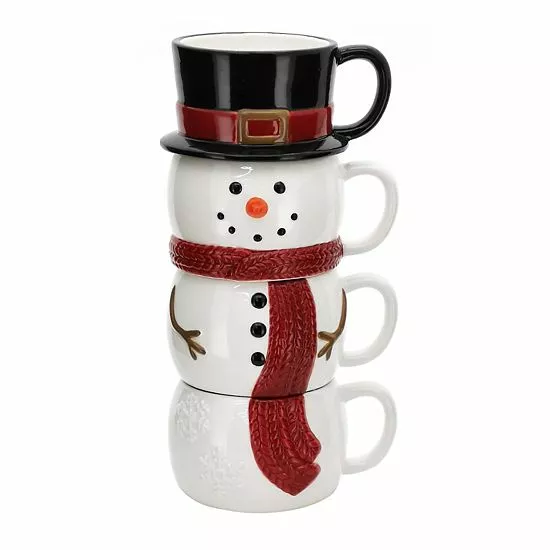 St. Nicholas Square® Yuletide 4-pc. Stacking Snowman Mug Set 1 St. Nicholas Square® Yuletide 4-pc. Stacking Snowman Mug Set