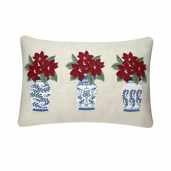 St. Nicholas Square® Poinsettia Throw Pillow 1 St. Nicholas Square® Poinsettia Throw Pillow