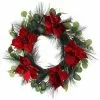 St. Nicholas Square® Artificial Red Poinsettia Greenery Wreath