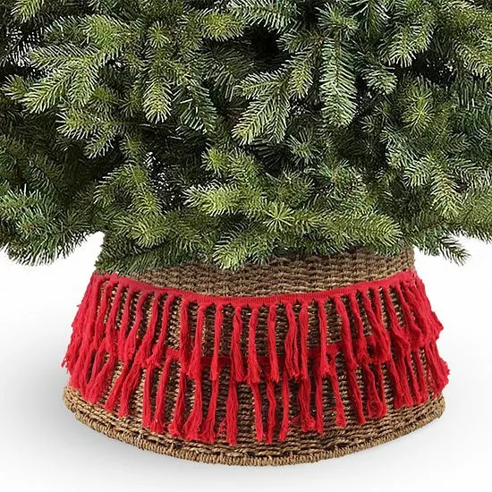 St. Nicholas Square® Tree Collar With Red Fringe 1 St. Nicholas Square® Tree Collar With Red Fringe