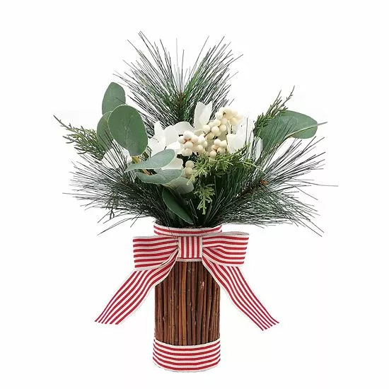 St. Nicholas Square® White Artificial Botanical Stack Table Decor 1 St. Nicholas Square® White Artificial Botanical Stack Table Decor