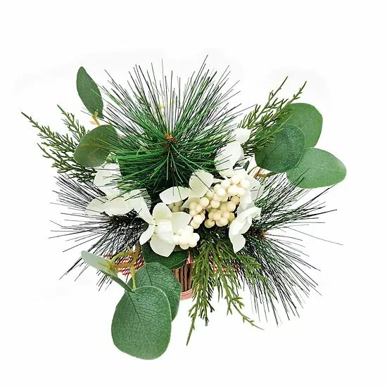 St. Nicholas Square® White Artificial Botanical Stack Table Decor 2 St. Nicholas Square® White Artificial Botanical Stack Table Decor - Image 2