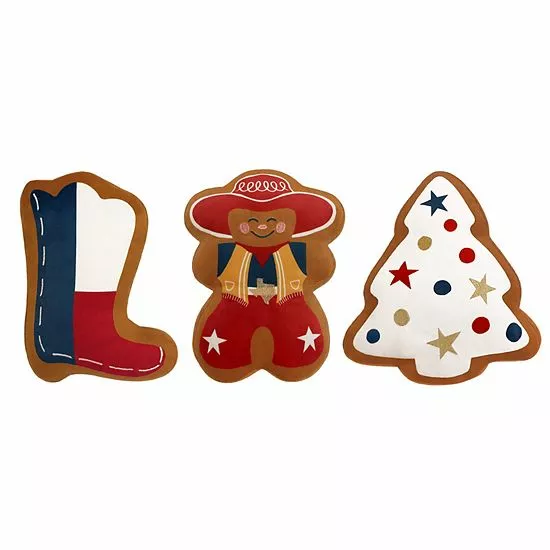 St. Nicholas Square® Texas Cookie 3-pack Throw Pillow Set 1 St. Nicholas Square® Texas Cookie 3-pack Throw Pillow Set