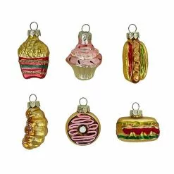 St. Nicholas Square® Glass Food Mini Christmas Ornament 6-pack Set