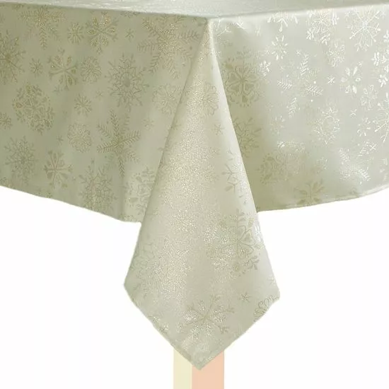 St. Nicholas Square® Snowflake Shine Jacquard Tablecloth 1 St. Nicholas Square® Snowflake Shine Jacquard Tablecloth