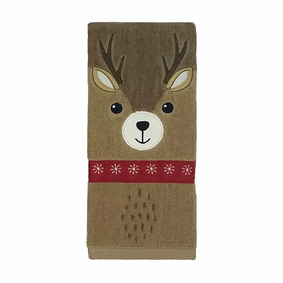 St. Nicholas Square® Reindeer Face Jacquard Hand Towel 1 St. Nicholas Square® Reindeer Face Jacquard Hand Towel