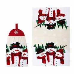 St. Nicholas Square® Yuletide Snowman Tie-Top Kitchen Towel 2-pk. -St. Nicholas Square Sales unnamed file 366