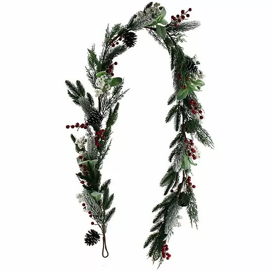 St. Nicholas Square® Artificial Red White Berry Garland 1 St. Nicholas Square® Artificial Red White Berry Garland