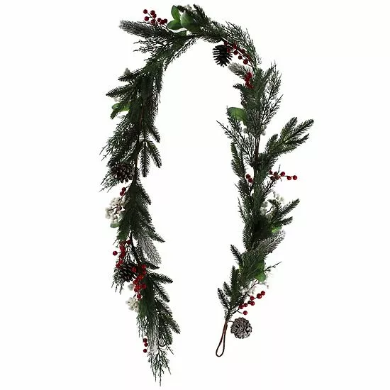 St. Nicholas Square® Artificial Red White Berry Garland 2 St. Nicholas Square® Artificial Red White Berry Garland - Image 2