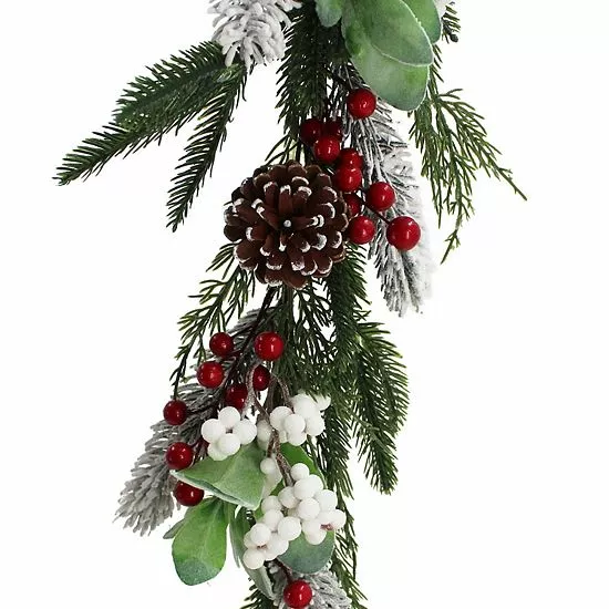 St. Nicholas Square® Artificial Red White Berry Garland 3 St. Nicholas Square® Artificial Red White Berry Garland - Image 3