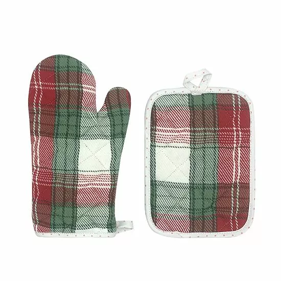 Disney's Mickey & Minnie Plaid Oven Mitt & Pot Holder Set By St. Nicholas Square® 2 Disney's Mickey & Minnie Plaid Oven Mitt & Pot Holder Set By St. Nicholas Square® - Image 2