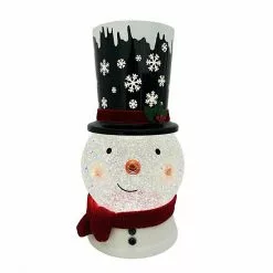 St. Nicholas Square® LED Shimmer Snowman Head Spinning Water Table Decor