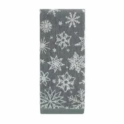St. Nicholas Square® Gray Snowflake Jacquard Hand Towel