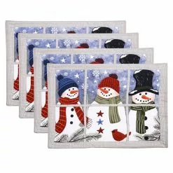 St. Nicholas Square® Snowmen In A Window Quilted Placemat 4-pk.