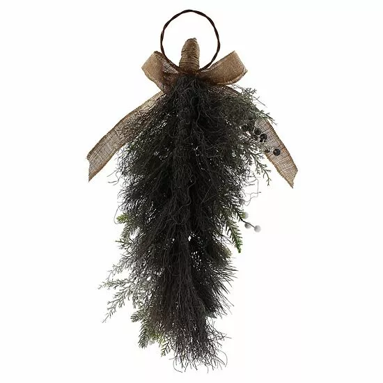 St. Nicholas Square® Flocked Artificial Berry Pine Pinecone Teardrop Wall Decor 2 St. Nicholas Square® Flocked Artificial Berry Pine Pinecone Teardrop Wall Decor - Image 2