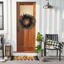 St. Nicholas Square® Artificial Magnolia Holly Berry Wreath -St. Nicholas Square Sales unnamed file 764