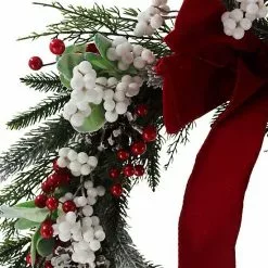 St. Nicholas Square® Artificial White Red Berry Greenery Wreath -St. Nicholas Square Sales unnamed file 77
