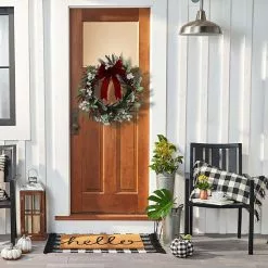 St. Nicholas Square® Artificial White Red Berry Greenery Wreath -St. Nicholas Square Sales unnamed file 78