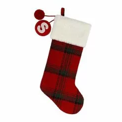 St. Nicholas Square® Plaid Monogram Christmas Stocking -St. Nicholas Square Sales unnamed file 781