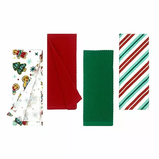 St. Nicholas Square® Gingerbread Cookies Kitchen Towel 4-pk. 2 St. Nicholas Square® Gingerbread Cookies Kitchen Towel 4-pk. - Image 2