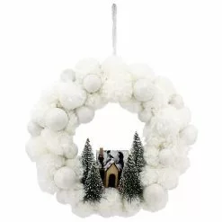 St. Nicholas Square® LED Pom Pom Wreath
