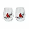 St. Nicholas Square® Yuletide 2-pc. Cardinal Stemless Wine Glass Set