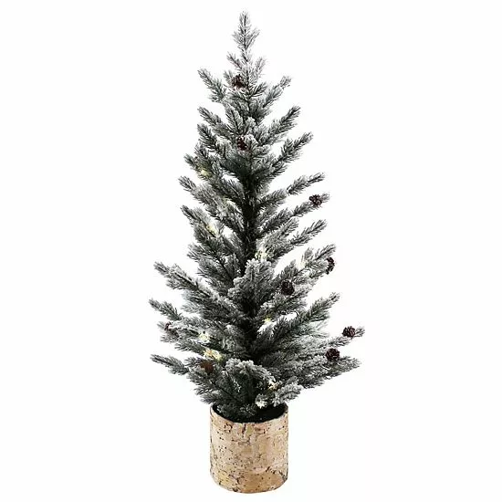 St. Nicholas Square® Artificial LED Flocked Tree Floor Decor 2 St. Nicholas Square® Artificial LED Flocked Tree Floor Decor - Image 2